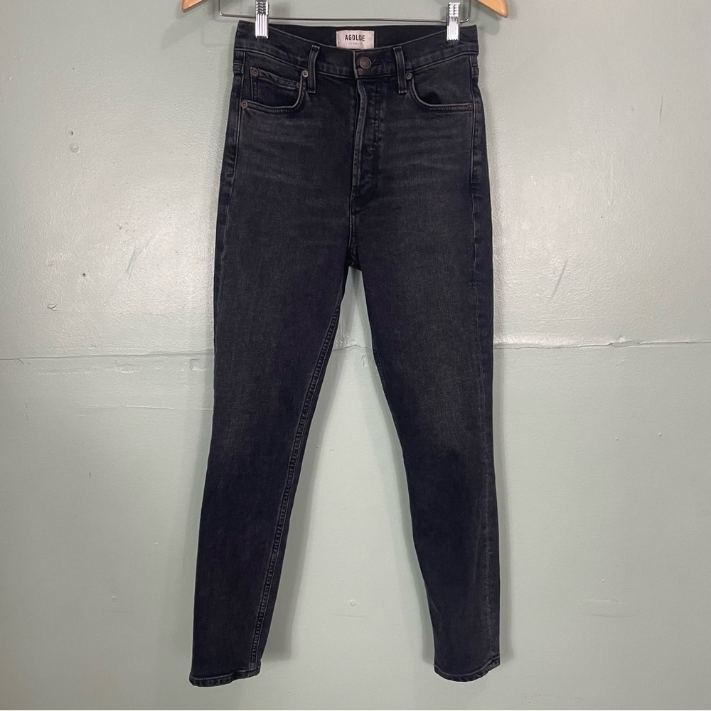 AGOLDE Nico Jean Skinny Washed Black Women Sz 25 High‎ Rise
